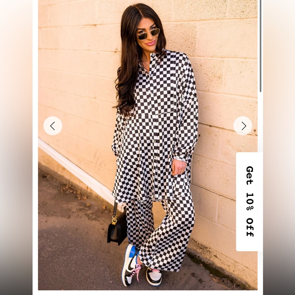 Dressed in Lala Checkered Playsuit Set